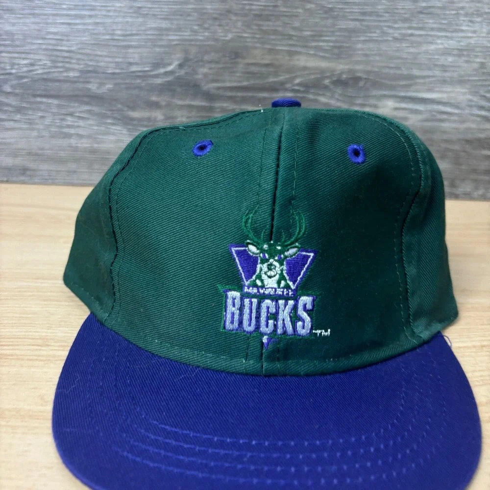 Vintage Milwaukee Bucks Hat‎ Cap Kids Green Purple NBA Basketball Deadstock